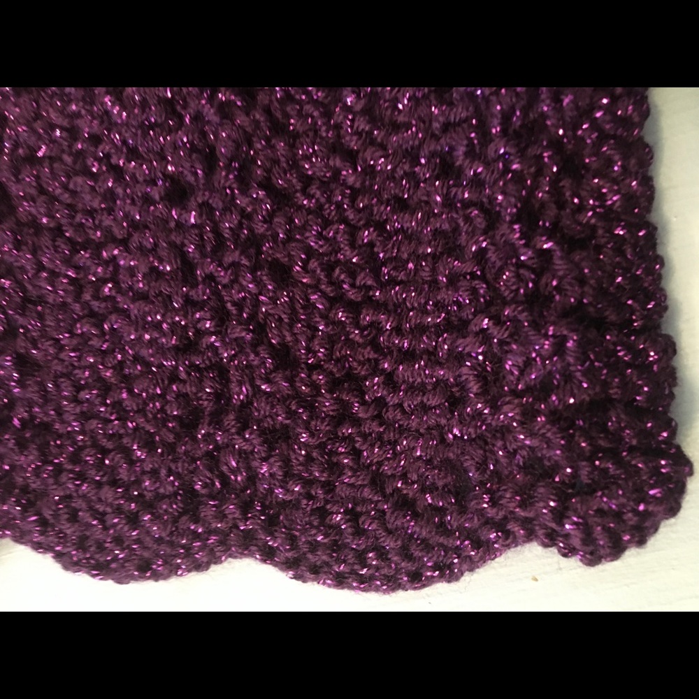 Deep Purple Metallic Scarf by NanaBee Knits